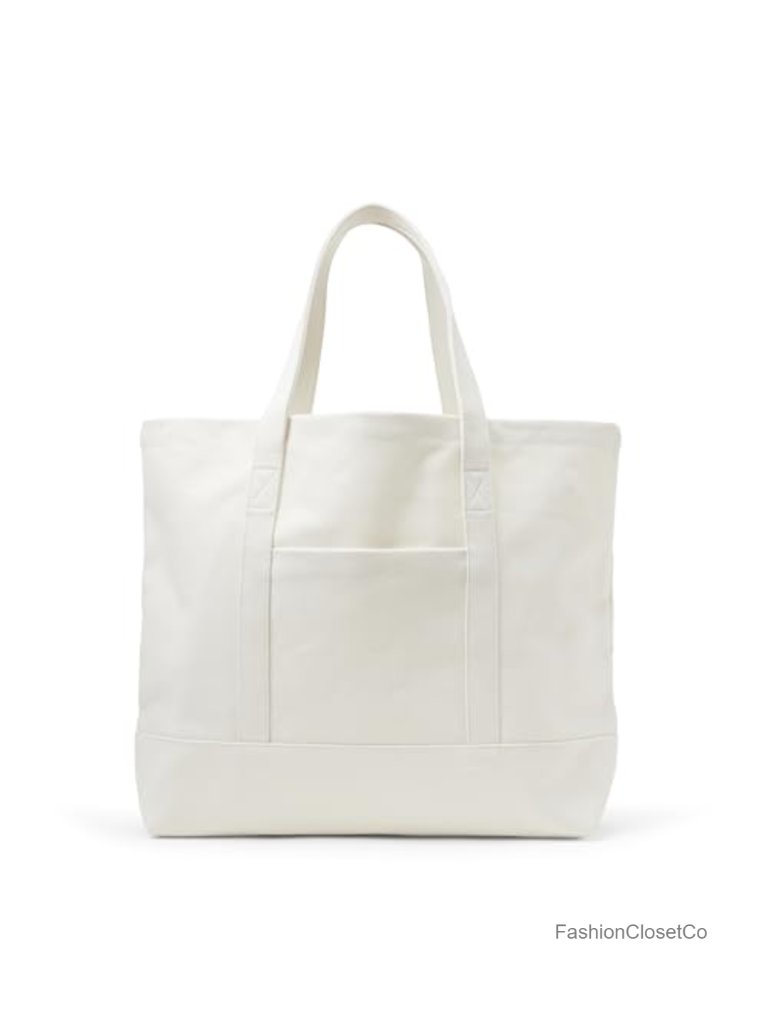 Heavyweight Cotton Canvas Tote Bag With Wipe-Clean Pu Lining, Water-Repellent,